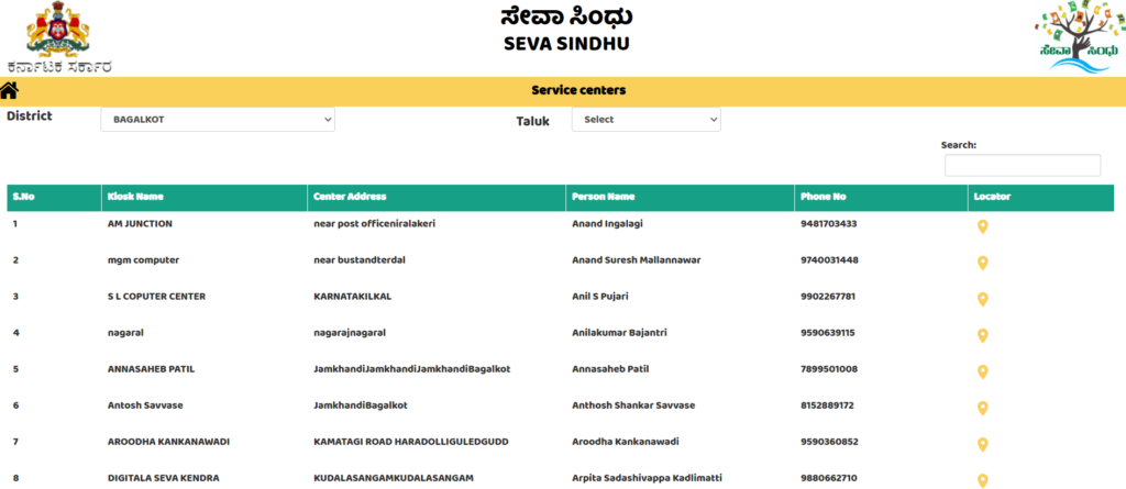 Process To View Service Centres