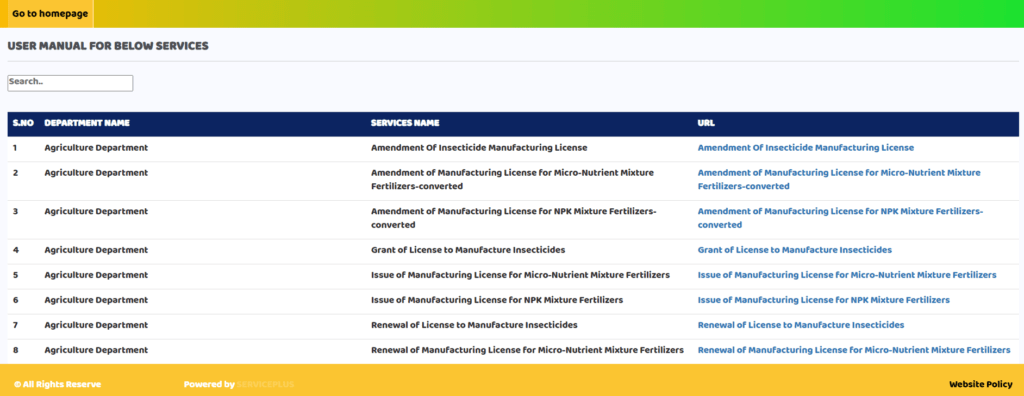 Download Services User Manual Under Seva Sindhu Portal