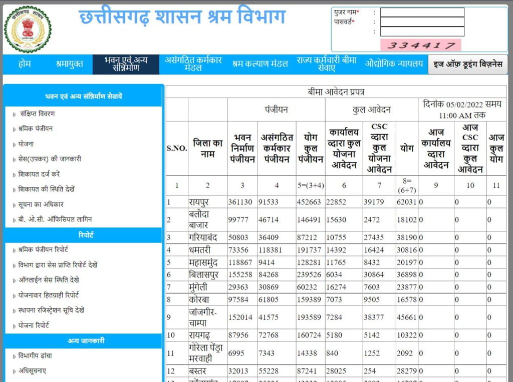 बिमा रिपोर्ट देखने की प्रक्रिया