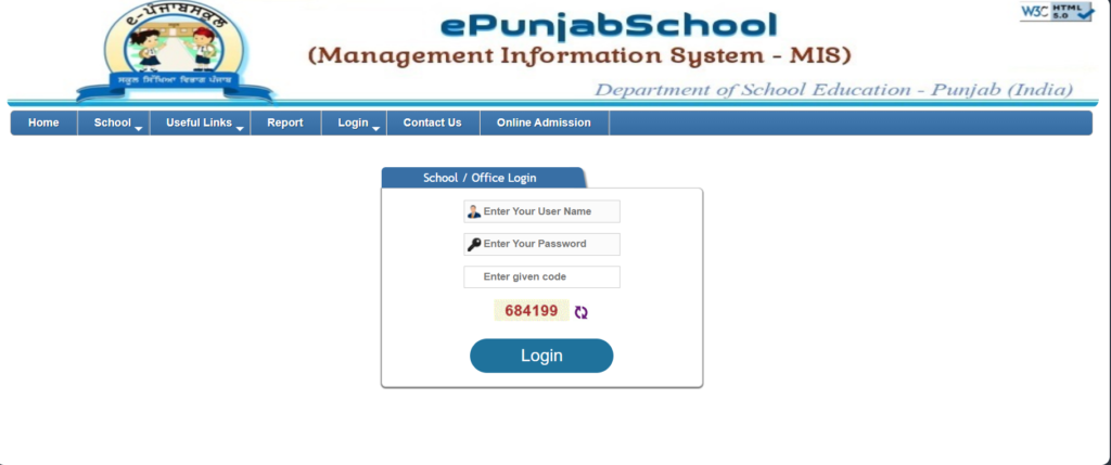 ePunjabschool Office Login