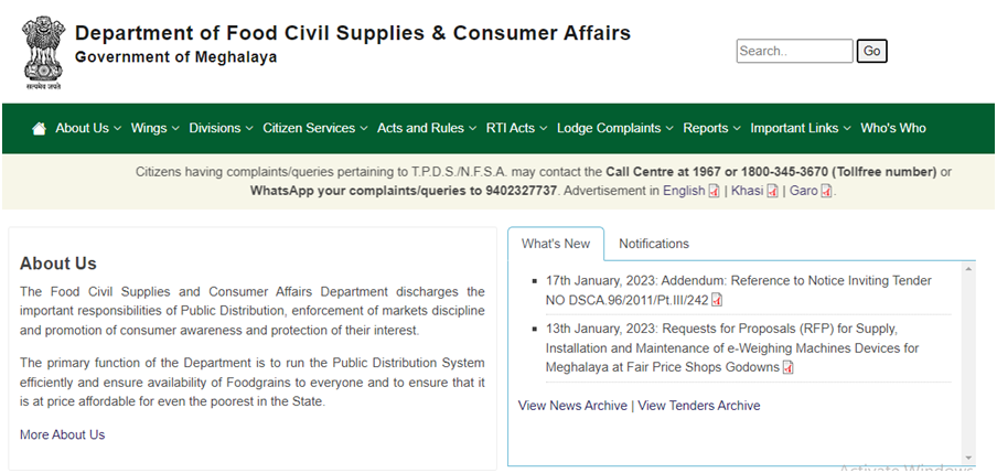 Meghalaya Ration Card List