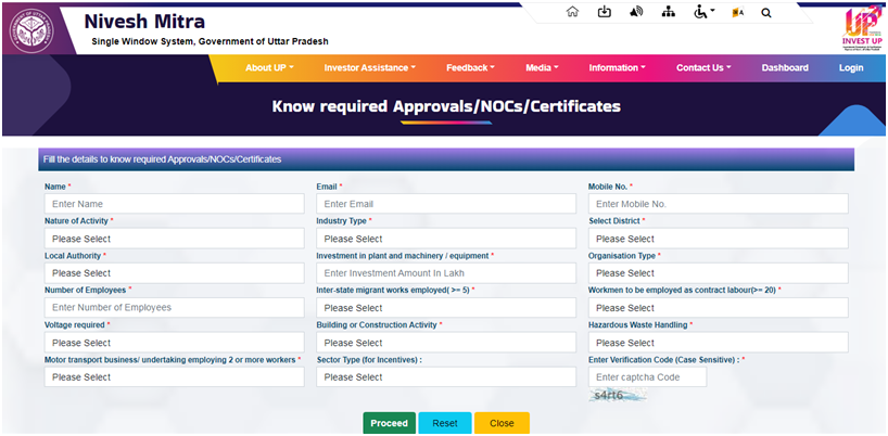 UP Nivesh Mitra Portal