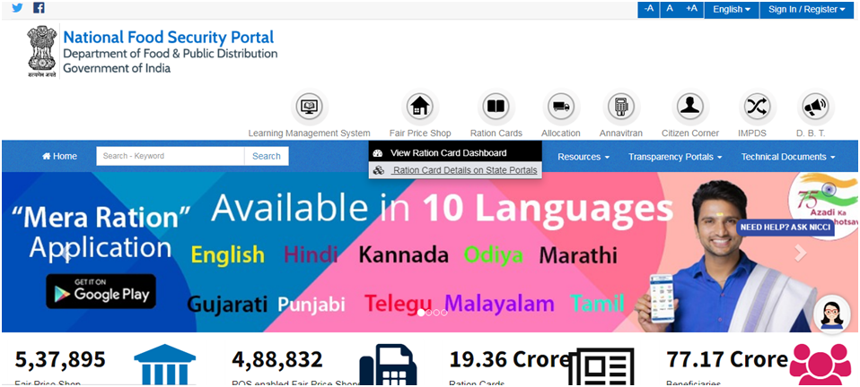 Ration Card Form Download