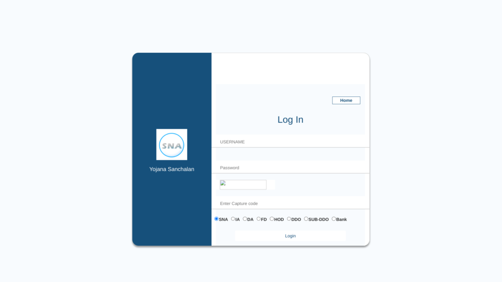 Login Process Of Yojana Sanchalan portal